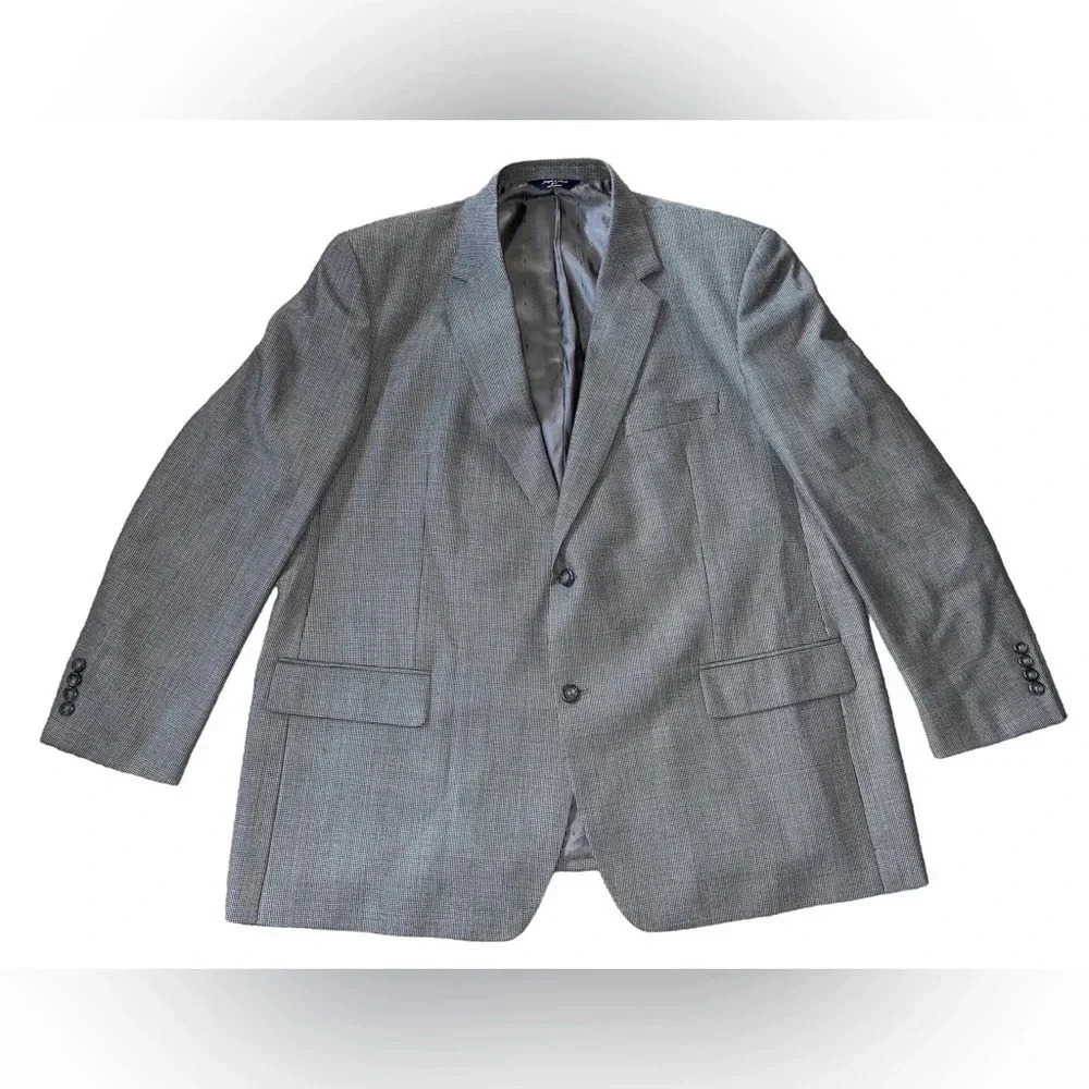 Joseph & Feiss Gold 100% Wool Gray Buttons Blazer Sport Jacket 48R